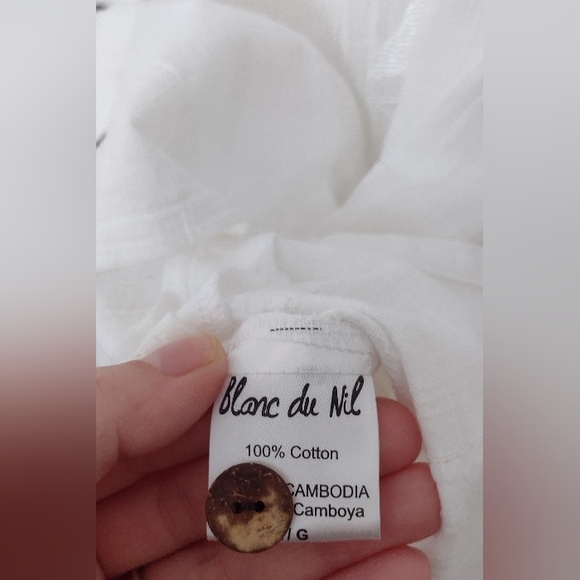 Blanc Dunil Mens White Embroidered Y2K Button Down - Picture 3 of 7